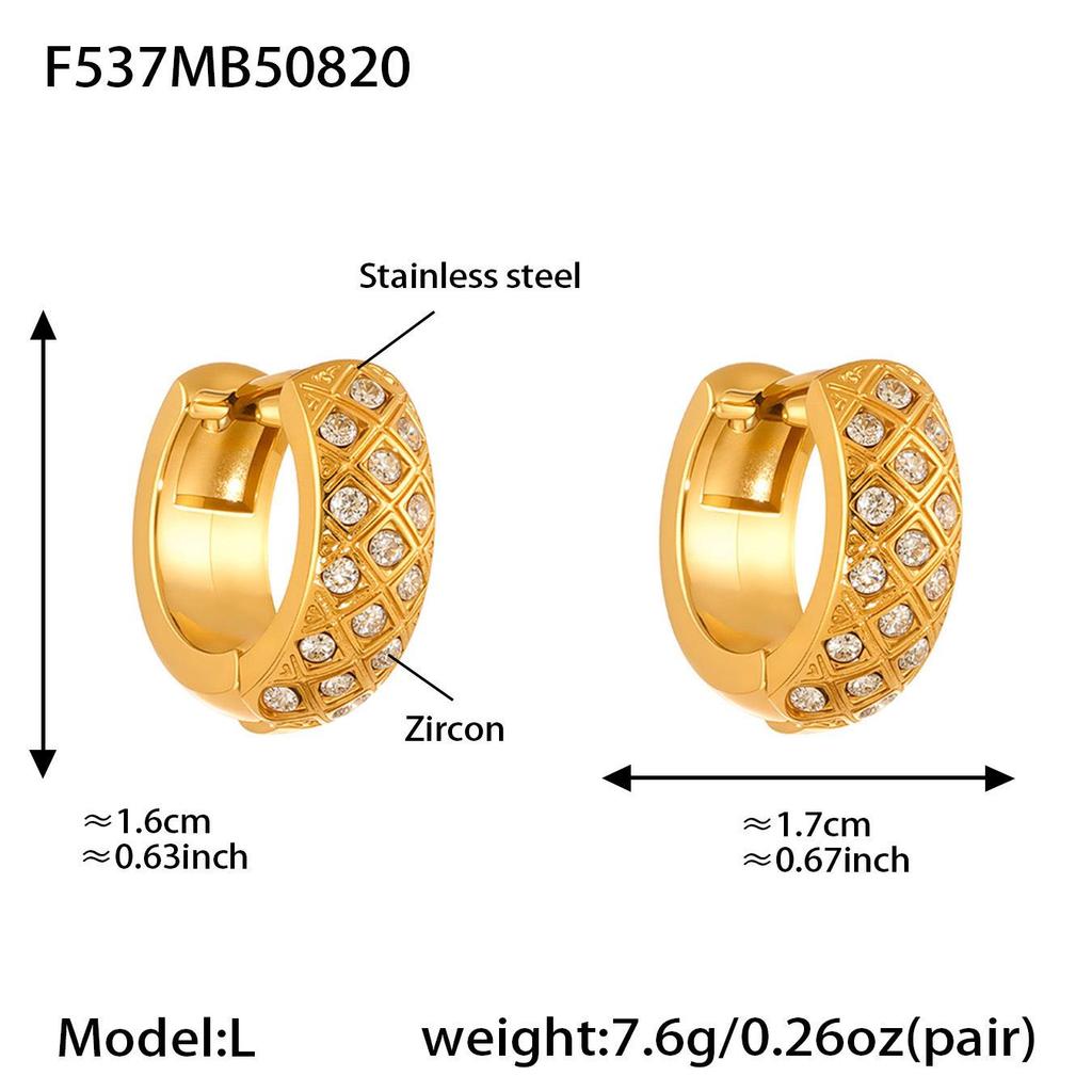 Ferris Wheel Diamond Circle Ear Cuffs: Elegant, Rhombus-Set Earrings