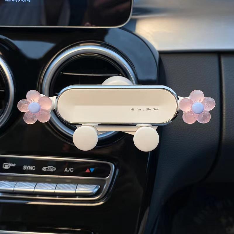 

Cute Flower Gravity Car Phone Holder, Universal Air Vent Auto-Clamping Navigation Support Bracket 12*4cm розовый