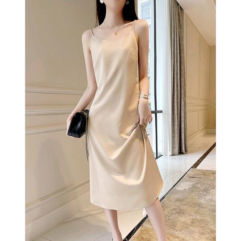 Demana 2025 Sommer Elegantes Glänzendes Satinslip-Kleid