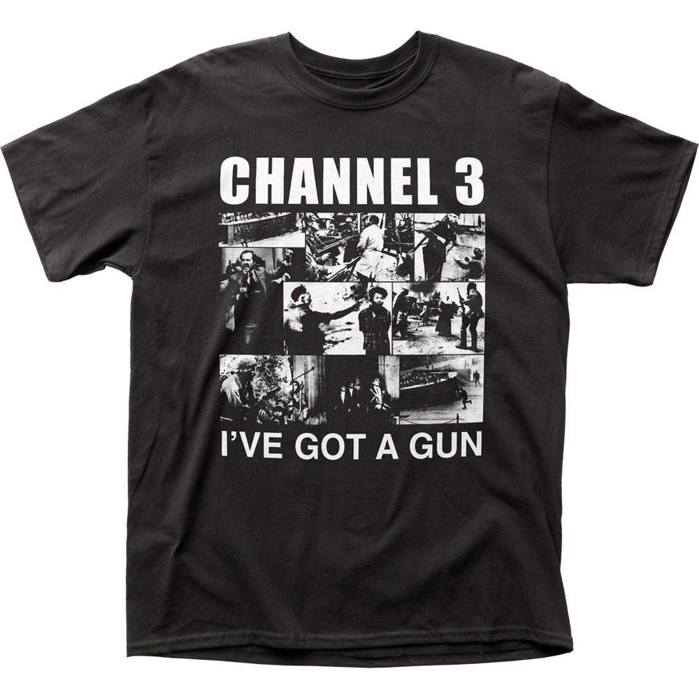 

Channel 3 I039ve Got A Gun Mens T Shirt Music Classic Concert Rock Band Tee Black Unisex T-Shirt L