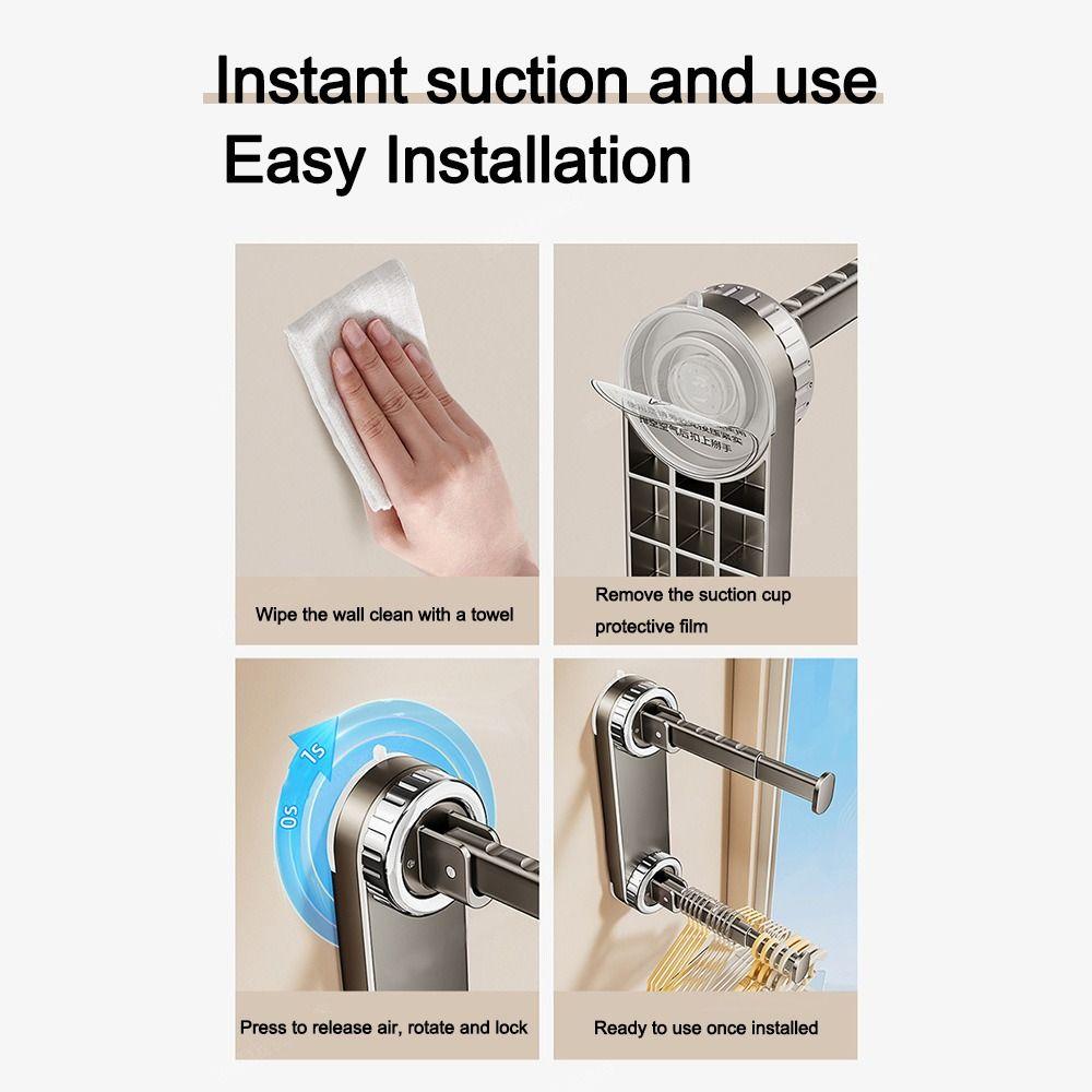 No Drill Clothes Hanger Retractable Hanger Organizer Reusable Hook  for Balcony&Laundry