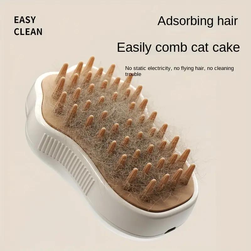 1pcs3-in-1Electric Steam Cat Brush Tool with Self-Cleaning,Silicone Massage Bristles Hair Remover Coat Care for Cats & Dogs