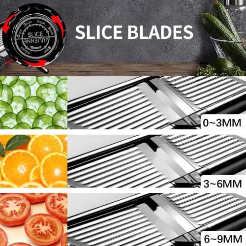 VEKAYA Mandoline Slicer, Kitchen Mandoline Slicer, Adjustable Stainless Steel Mandoline, Vegetable Slicer for Potatoes, Onions, Cucumbers, Tomatoes, a