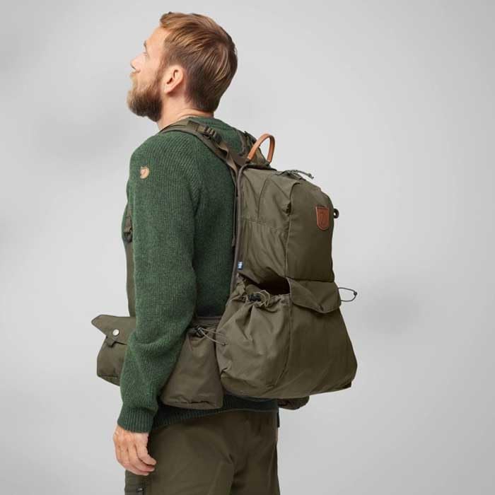 FJALL RAVEN Lappland Vest Pack Backpack - Multifunctional, Game Pocket, Bottle Pocket, 23200279, Unisex, Dark Olive