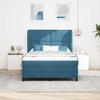 Box Spring Bed with Mattress Dark Blue 190 x 140 cm Velvet