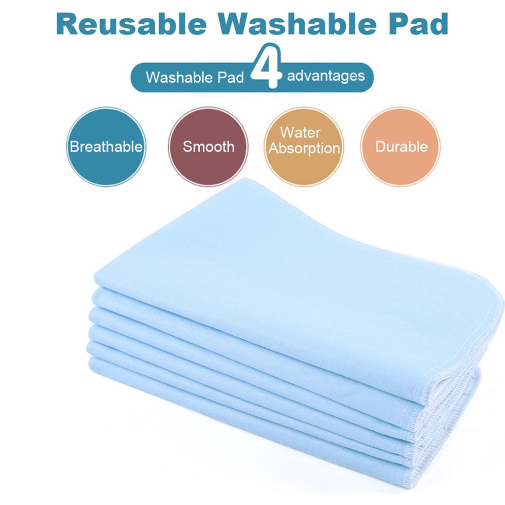 Absorbent 6pcs Reusable Washable Pad, for Elderly, Babies, Bed-wetting Children, Woman's Menstrual Periods and Physical Discomfort People with A
