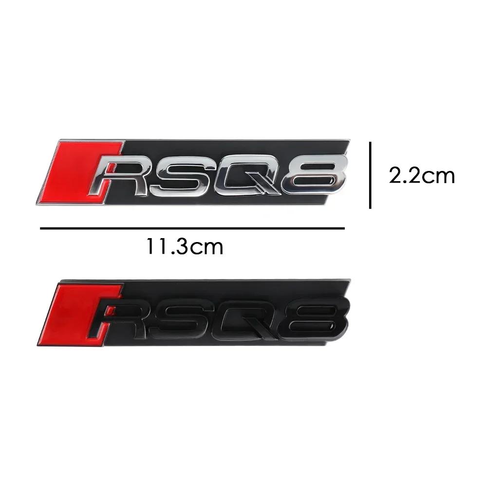 3D ABS Chrome Black Logo RSQ3 RSQ5 RSQ7 RSQ8 Grill Emblem Sticker Car Front Grille Badge Decoration For Audi Auto Accrssories