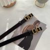 Stylish Womens Genuine Leather Vintage Versatile Double Layer Cowhide Black Belt