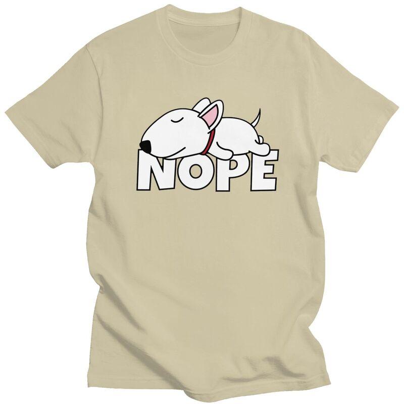 

Custom Trendy Nope Bull Terrier Dog T Shirt Men Pure Cotton T-shirt Tees Streetwear Tshirts - Men s Summer Cotton Graphic Tee S разноцветный