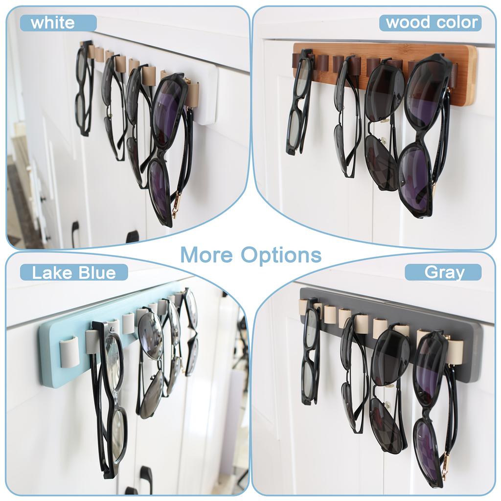 Porta Occhiali da Sole da Parete in Legno Organizer Porta Occhiali Gancio Adesivo per Occhiali Gancio per Occhiali da Sole Storage Regali