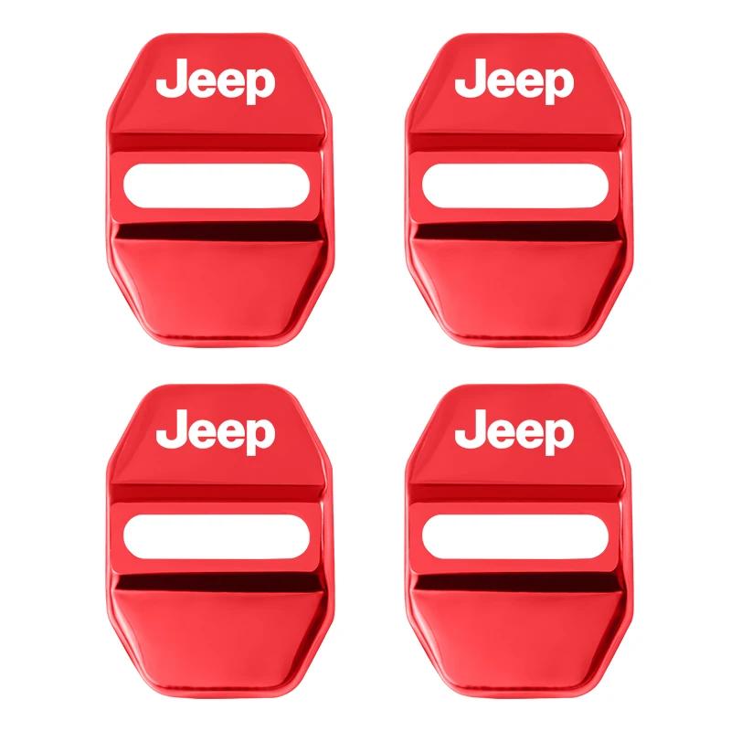 Für Jeep 4 STK Metall Auto Türschloss Abdeckung Schutz Aufkleber Für Jeep Wrangler JL JK Renegade Grand Compass Gladiator Cherokee
