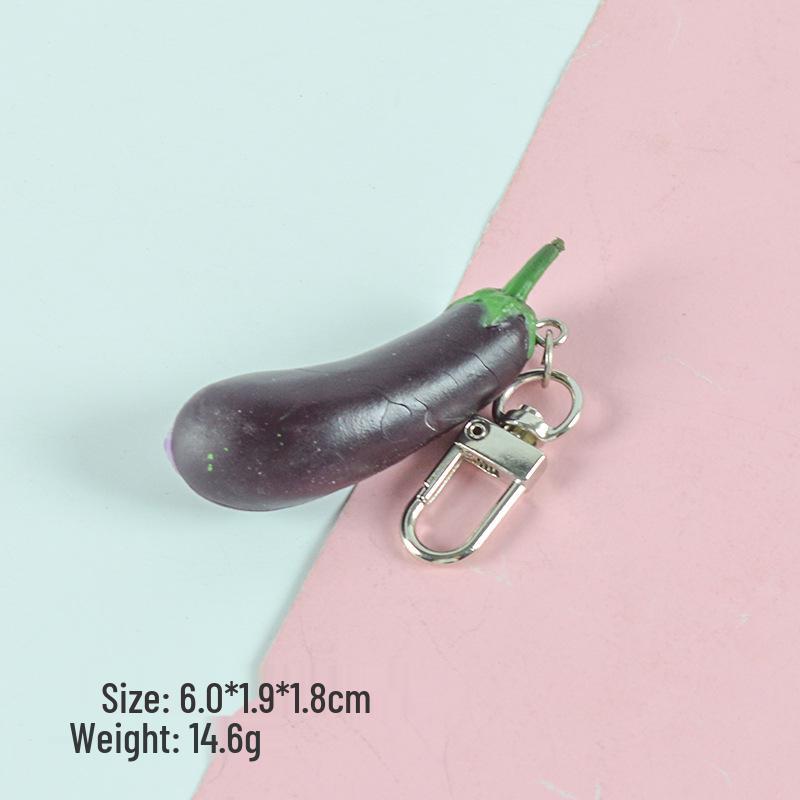 Vegetable Keychain Set: Chili, Broccoli, Garlic Food Pendants - Unique Bag Accessories