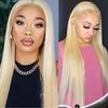 European American Fashion Light Gold Chemical Fiber Wig Front Lace Center Long Straight Hair Women's Headgear