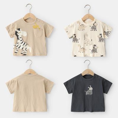 T-shirt à manches courtes en coton décontracté pour bébé Vêtements d'été pour garçons et filles Vêtements pour enfants pour bébé Hauts d'été