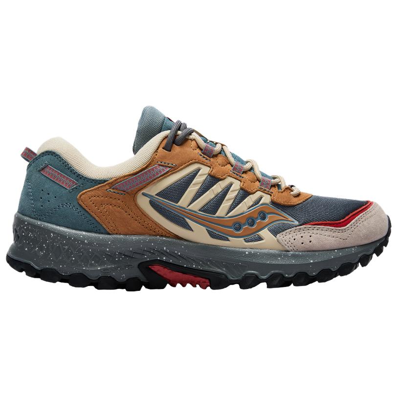 Saucony GRID PEAK Abrasion Resistant Breathable Coverage Low top Casual Shoes Unisex Gray Brown Saucony S70930-1