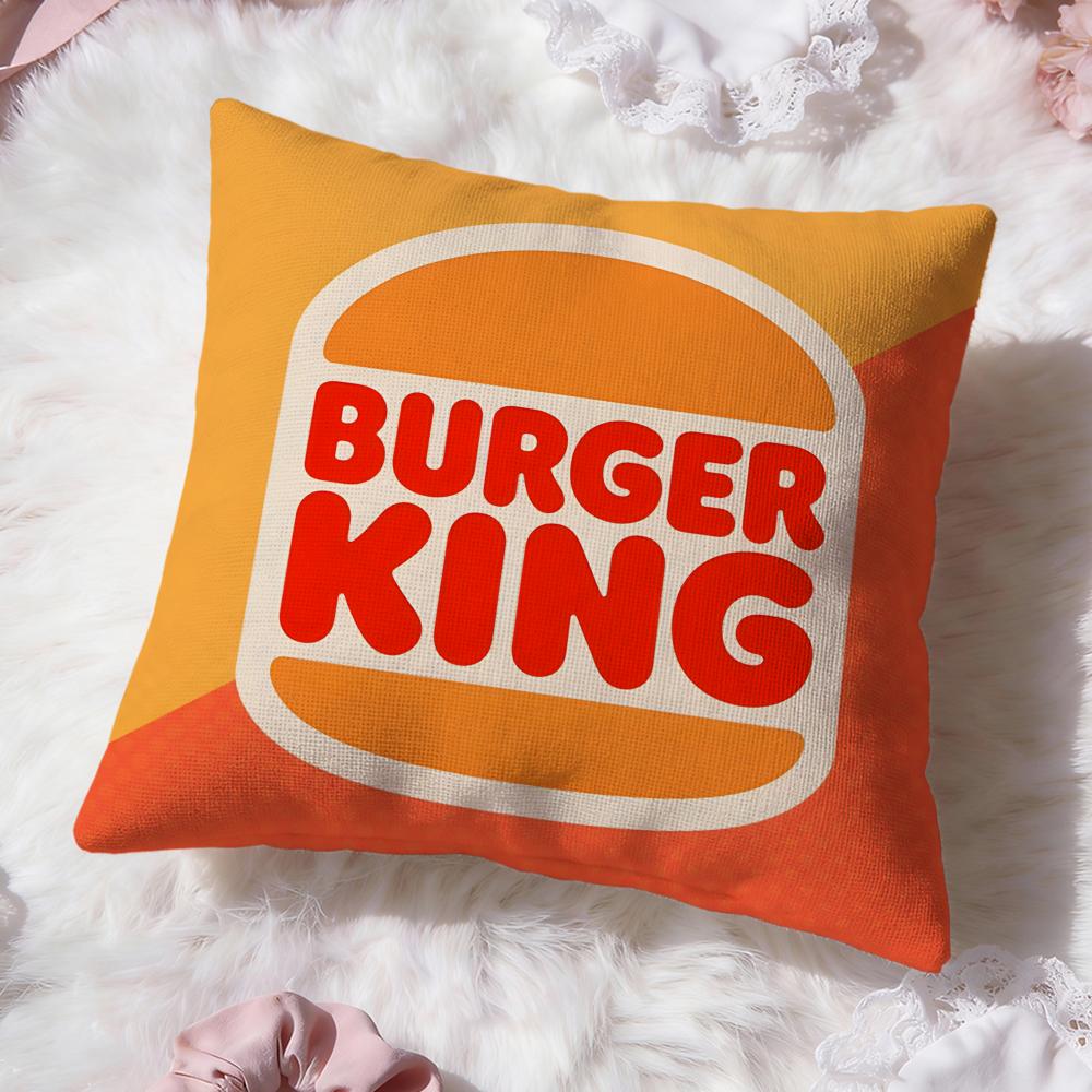 fashion b-Burger King Cushion Cover Premium Comfort Reversible Pillow Cove -Two in One Design for Any Room & Car Interior