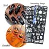 Nail Art Stamping Plates Stainless Steel Brush Pumpkin Bats for Image Halloween