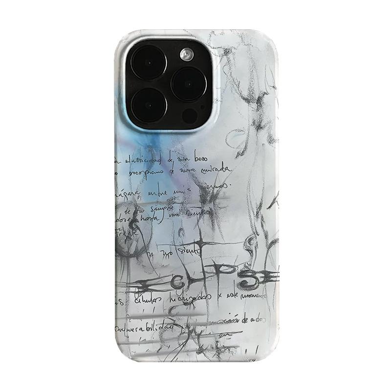 

Gradient Gray Letters Artistic Pattern Jelly Phone Case for iPhone 17 AIR 16 15 14 13 12 11 PRO MAX XR XSMAX 7 8 PLUS Y2K Cover iPhone 13 Pro