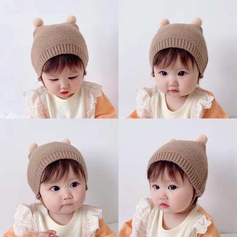 Korean Toddler Knitted Hat Winter Warm Infant Bonnet New Baby Ear Protection Hat