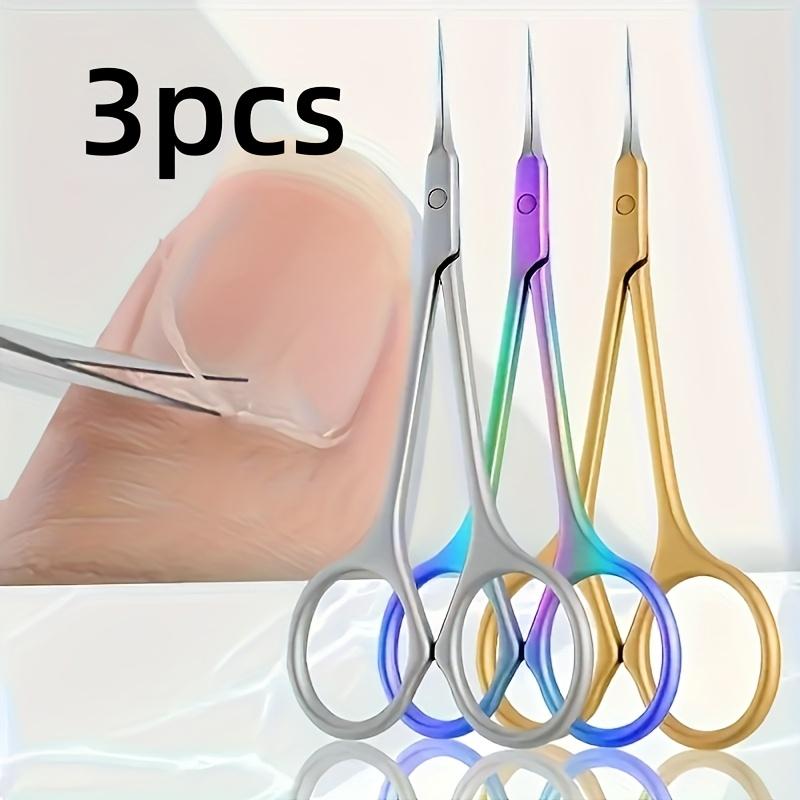 3pcs Precision Stainless Steel Scissors Dead Skin Scissors Multi Functional Beauty Tool with Easy-to-Grip Handle and Sharp Tip
