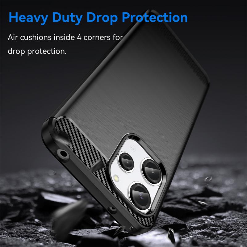 For Xiaomi Redmi 12 Case Shockproof Anti-knock Silicone Carbon Fiber Back Cover For Redmi 12 Case For Redmi 12 Case 6.79 Inch
