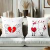 Cute Couple Heart-Shaped Pillows for Romantic Decor Polyester pillowcase, sofa decorative cushion cov Headboard Pillow