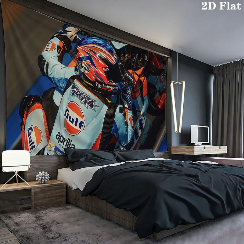 MotoGP Wall tapestry, aesthetic printed fabric blanket, suitable for bedroom, living room, and home decor.