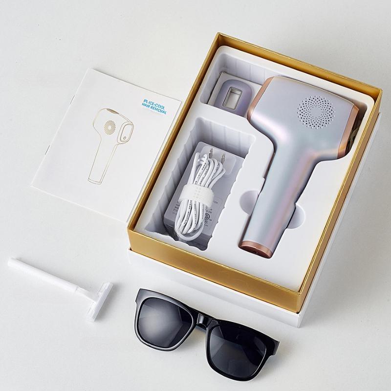 

1 комплект лазерной эпиляции с функцией ухода за ледяным охлаждением для женщин Устройство для постоянного и безболезненного удаления волос для подмышек, ног, рук, линии бикини 1set фиолетовый