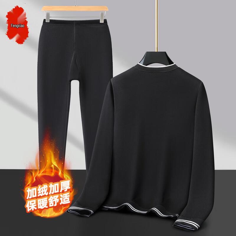 

Fengxiao Men s Fleece-Lined Thermal Underwear Set 3XL