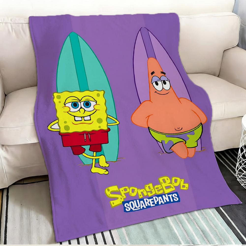 Throw Blankets for Beds Kawaii S-Spongebob All Year Blanket Bedspread On the Bed Bedspreads and Coverlets Camping Anime Sofa Nap