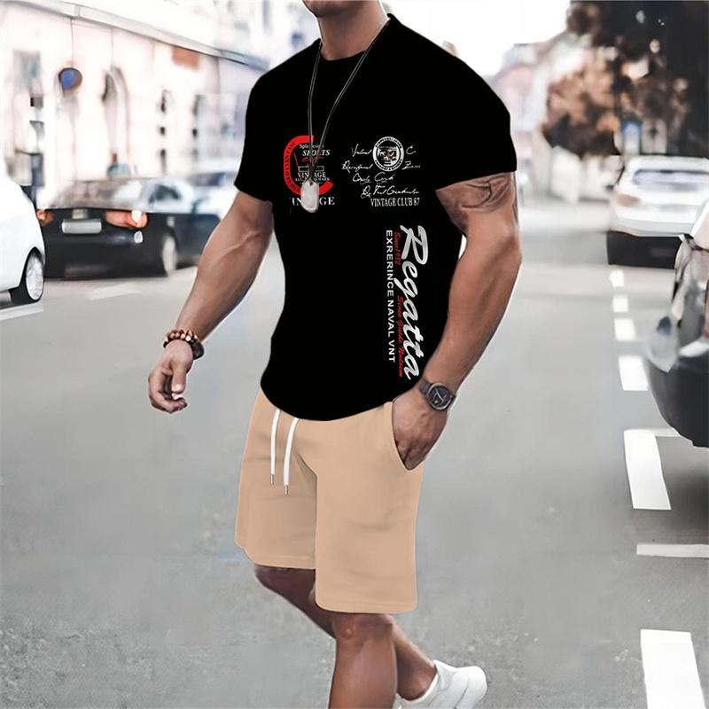 

Мужские комплекты одежды, летние милые футболки для мальчиков, короткие штаны, комплект из 2 предметов, костюмы для мужчин, повседневные костюмы XXXL