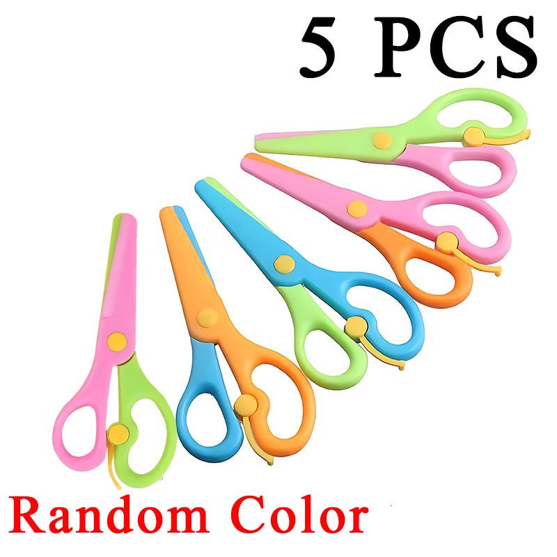 Plastic DIY Scissors New Handmade Supplies Round Head Safe Scissors Office School Students Artclass Stationery Cuttings Tool ZYF