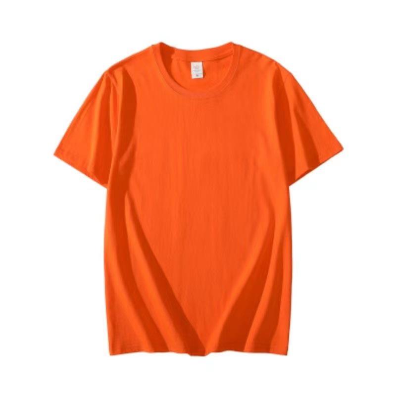 Men's and Women's Slim Fit Xinjiang Cotton T-Shirt: Short-Sleeved White or Black with Summer Logo Print