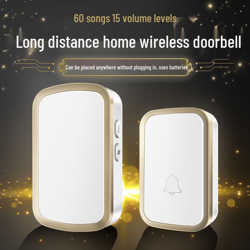 Battery-Powered Wireless Doorbell: Long-Range, One-to-One Remote Control, Home Call Alert, No Plug-In Required