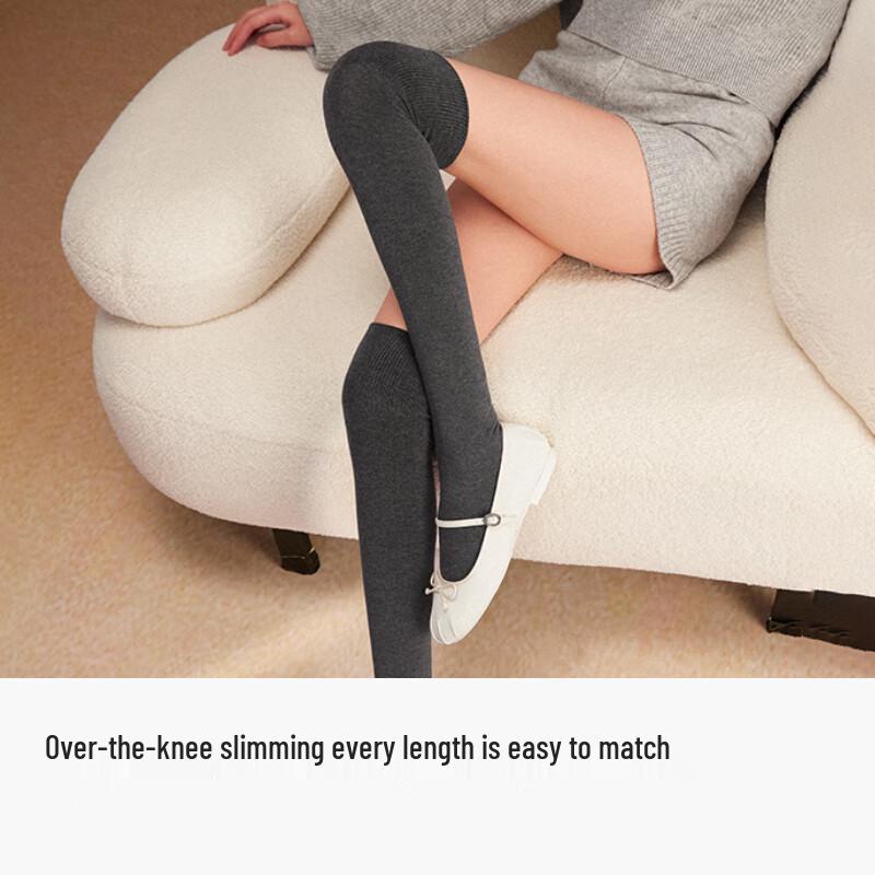 Women's Cotton Blend Slimming Thigh-High Socks