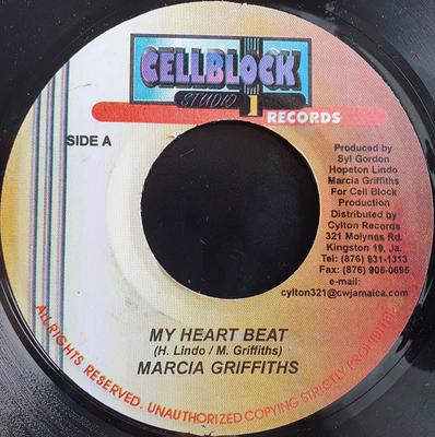 7-tums Skiva MARCIA GRIFFITHS - My Heart Beat NONE Cellblock Recor Jamaica Reggae, Ska & Dub Använd