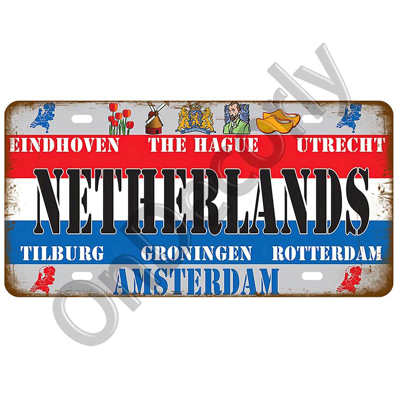 National Flag Tin Sign Plaque | (France/Spain/Germany/Mexico/USA) | Home/Bar/Craft Space Decor