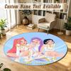 Round Rug Custom NameKpop Demon Hunters Pattern Non Slip Carpet Home Floor Decor