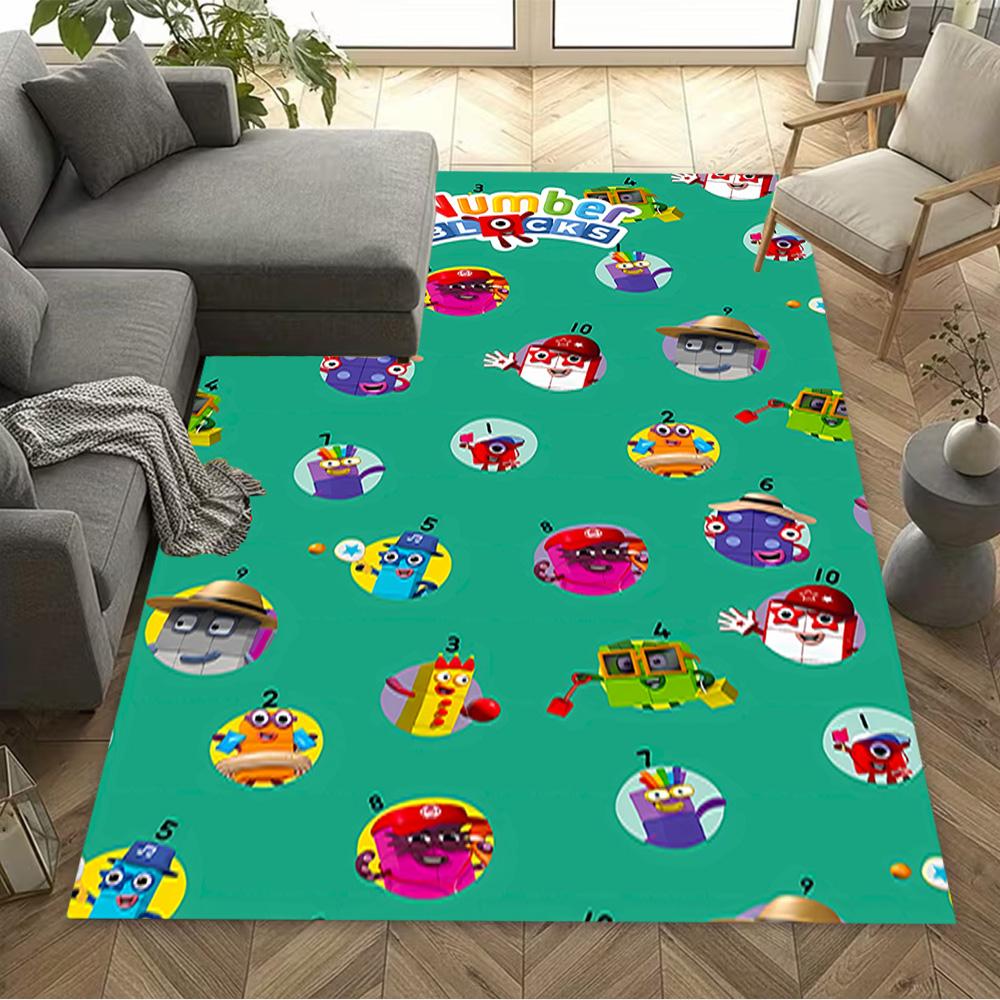 Tappeto Avventura Blocchi Numerici Adatto per Camere dei Bambini Arredare stanza Soggiorni Studio Tappeto Antiscivolo Ufficio Decorazione Casa