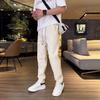 Spring and Summer Men's Fashion Casual Pants New Waffle Straight Simple Loose Solid Color Trousers Trend Casual Versatile