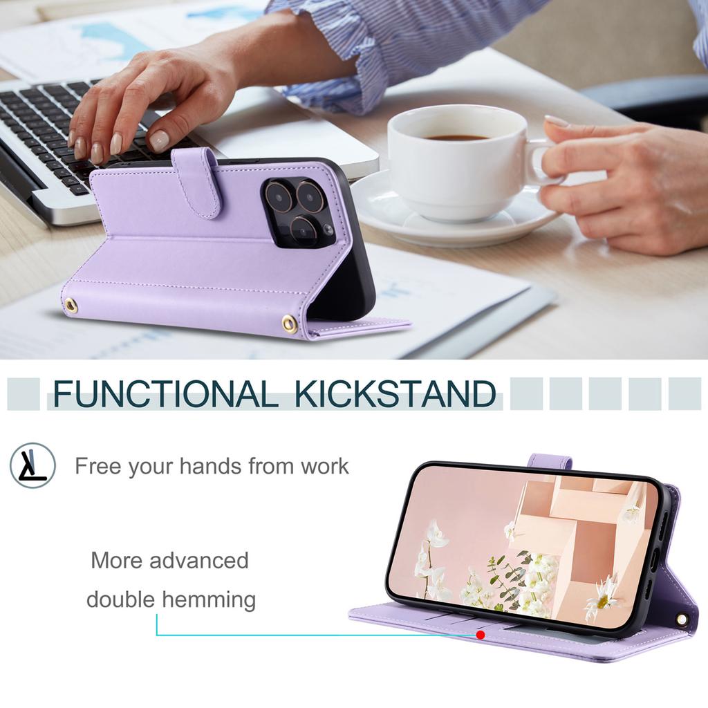 For iPhone 16 Pro Case Rhombus Grid PU Leather Wallet Phone Cover