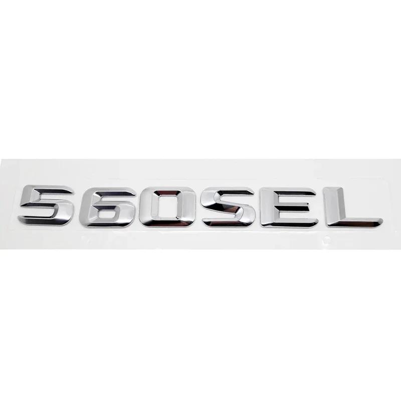ABS Kovová Samolepka na Auto Zadní Kufr Čísla Písmena Znak pro Mercedes Benz 300SEL 500SEL 560SEL 600SEL Znakové Samolepky Dekorace