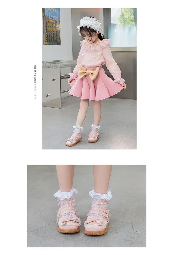 2026 Spring/Autumn Toddler Girls' Lolita Princess Leather Flats