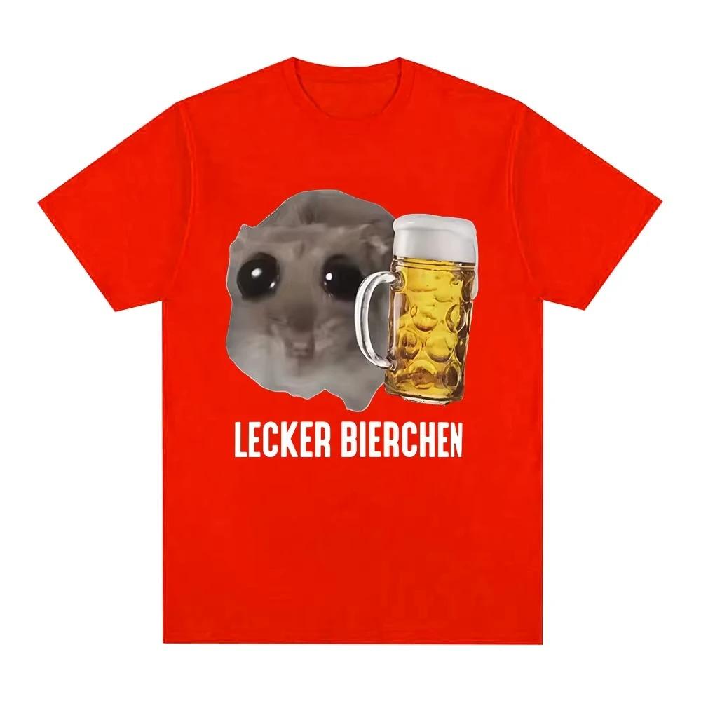 

Sad Hamster Delicious Beer Funny Meme Kawaii TShirt Unisex Fashion Hip Hop Harajuku Cotton Loose Women And Unisex TShirt 4XL