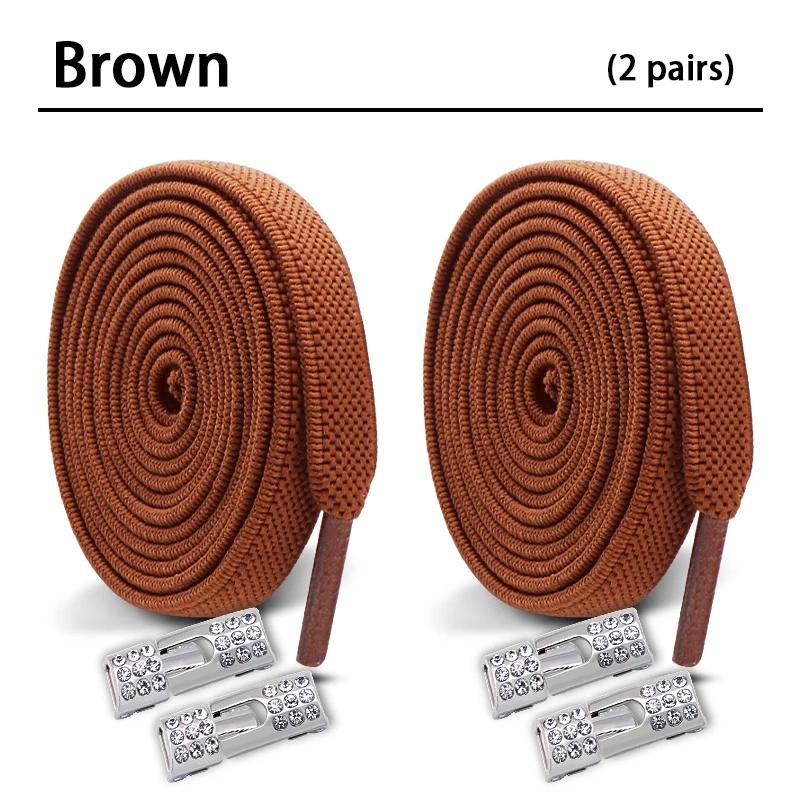 2 Pair Diamond Lock Shoelaces Without Ties Elastic Laces Sneakers No Tie Shoe Laces Kids Adult Wide Shoelace Shoe Accessories