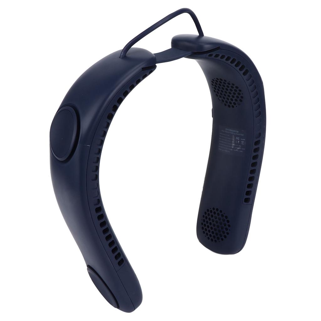 Neck Fan 4 Fan Blades 3 Speeds Hands Free USB Charge Low Noise Foldable Design Face Fan for Home