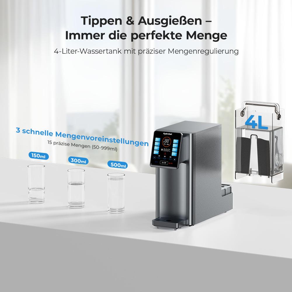 Hydrofast W100 Countertop Water Purifier, 8 Temperatures Hot & Ambient – with HF03 Composite Filter Element for W100