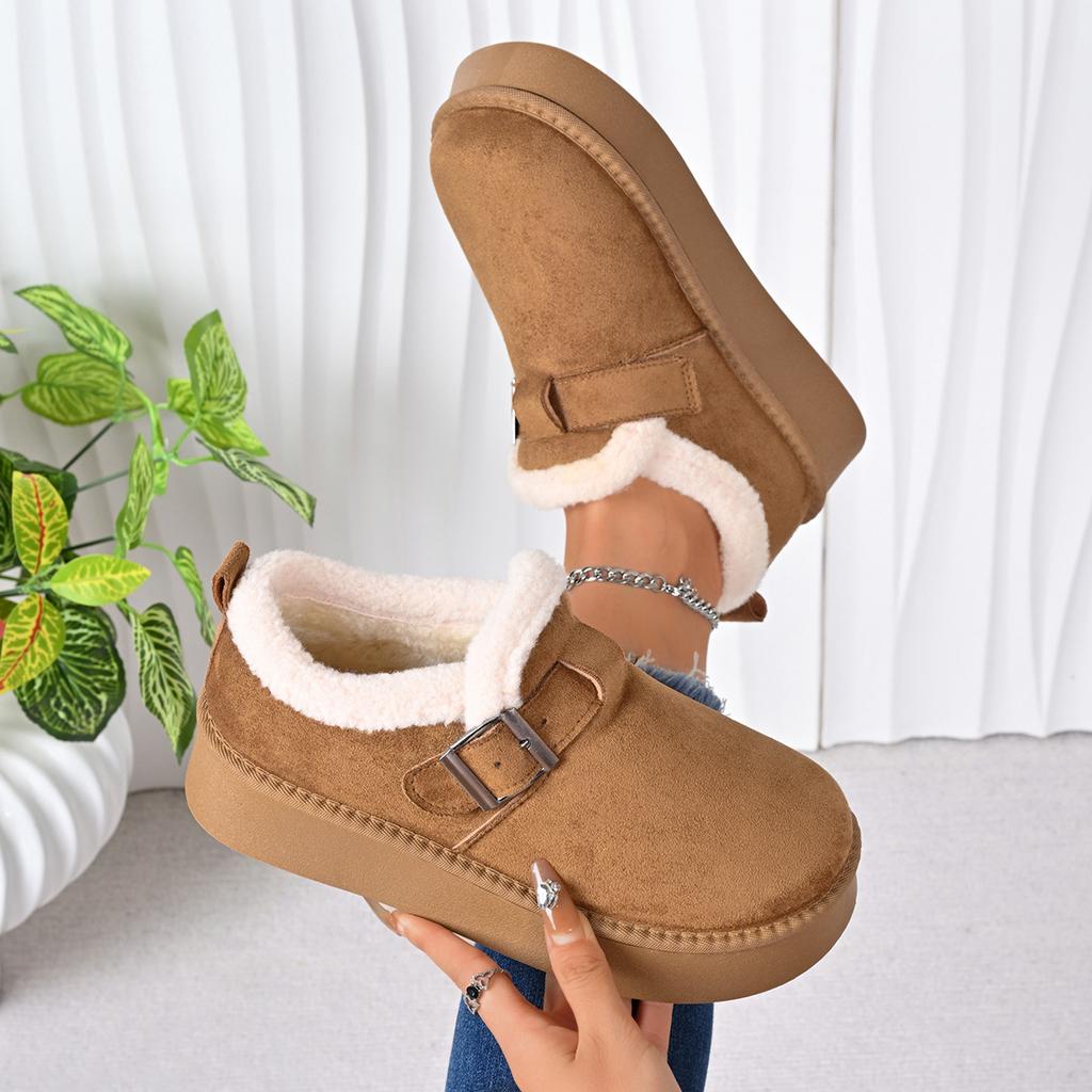 Women Ankle Boots Plush Warm Fashionable Boots Outdoor Comfortable Shoes for Women Winter Thickened Fluff Snow Boots Ladies