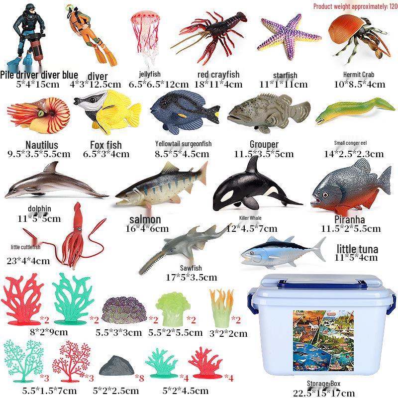 Ocean Crab Simulation Toy Set: Includes Hermit, Swimming, and Three-Spot Plastic Models