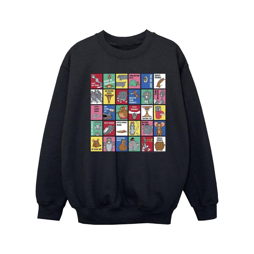 Tom and Jerry Girls Grid Squares Sweatshirt